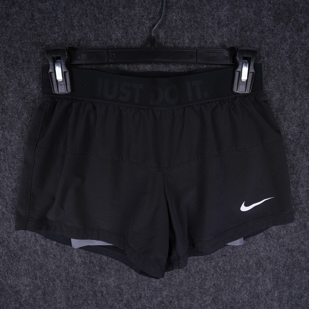Nike Dri-FIT 2-in-1 Running Shorts Womens XS Black Excellent Built-in Liner